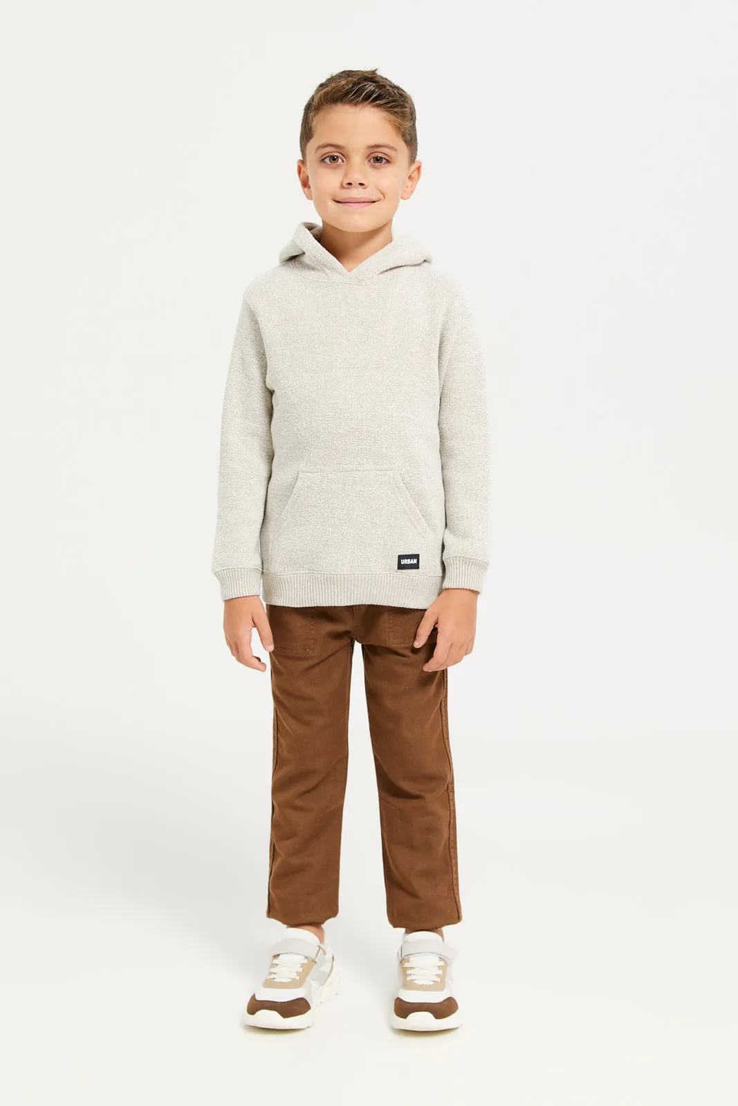 Boys Brown Knitted Denim Jogger sold by Redtag product image thumbnail 2