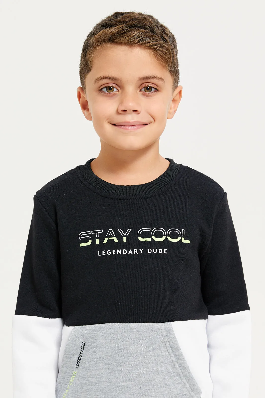 Boys Black Pockets Sweatshirt sold by Redtag product image thumbnail 4