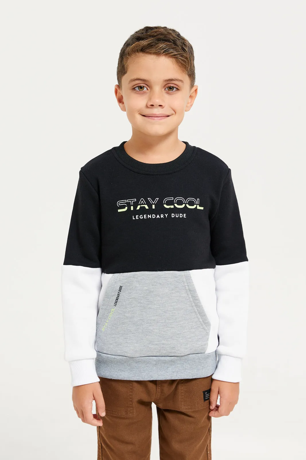 Boys Black Pockets Sweatshirt sold by Redtag