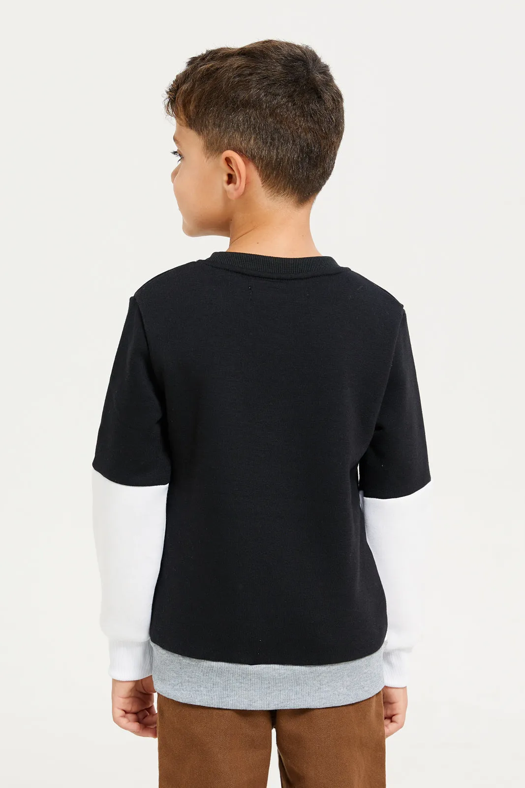 Boys Black Pockets Sweatshirt sold by Redtag product image thumbnail 3