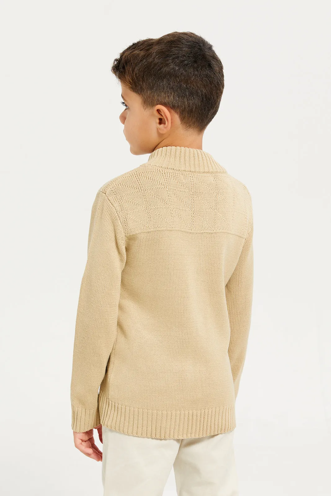 Boys Beige Solid Sweater sold by Redtag product image thumbnail 3