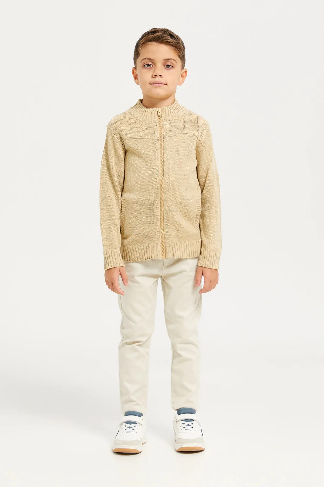 Boys Beige Solid Sweater sold by Redtag product image thumbnail 2