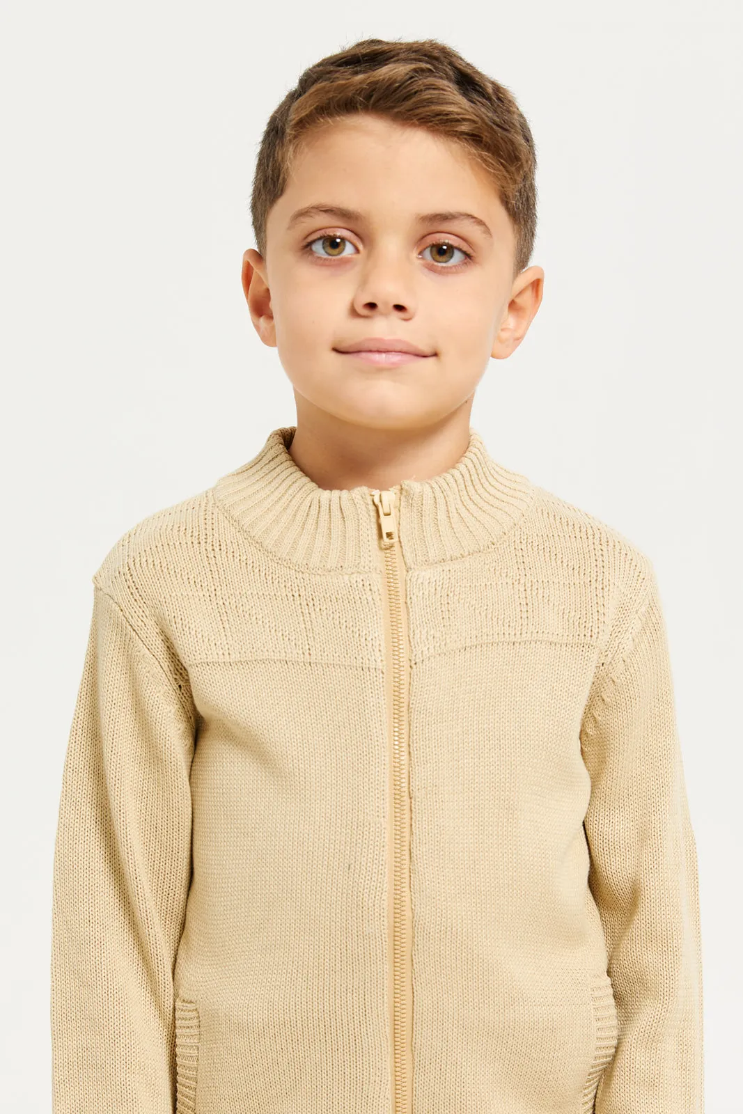 Boys Beige Solid Sweater sold by Redtag product image thumbnail 4