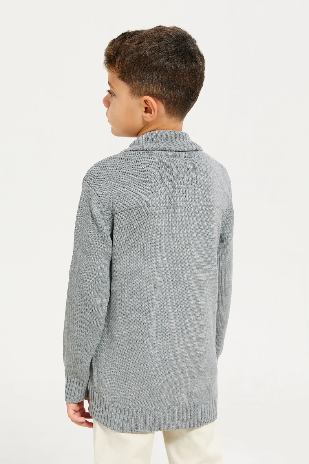 Boys Grey Solid Sweater sold by Redtag product image thumbnail 3