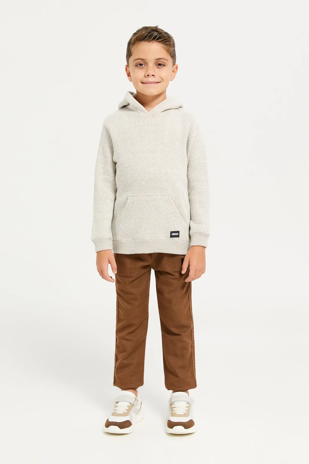 Boys Beige Snow Look Hooded Pullover sold by Redtag product image thumbnail 2