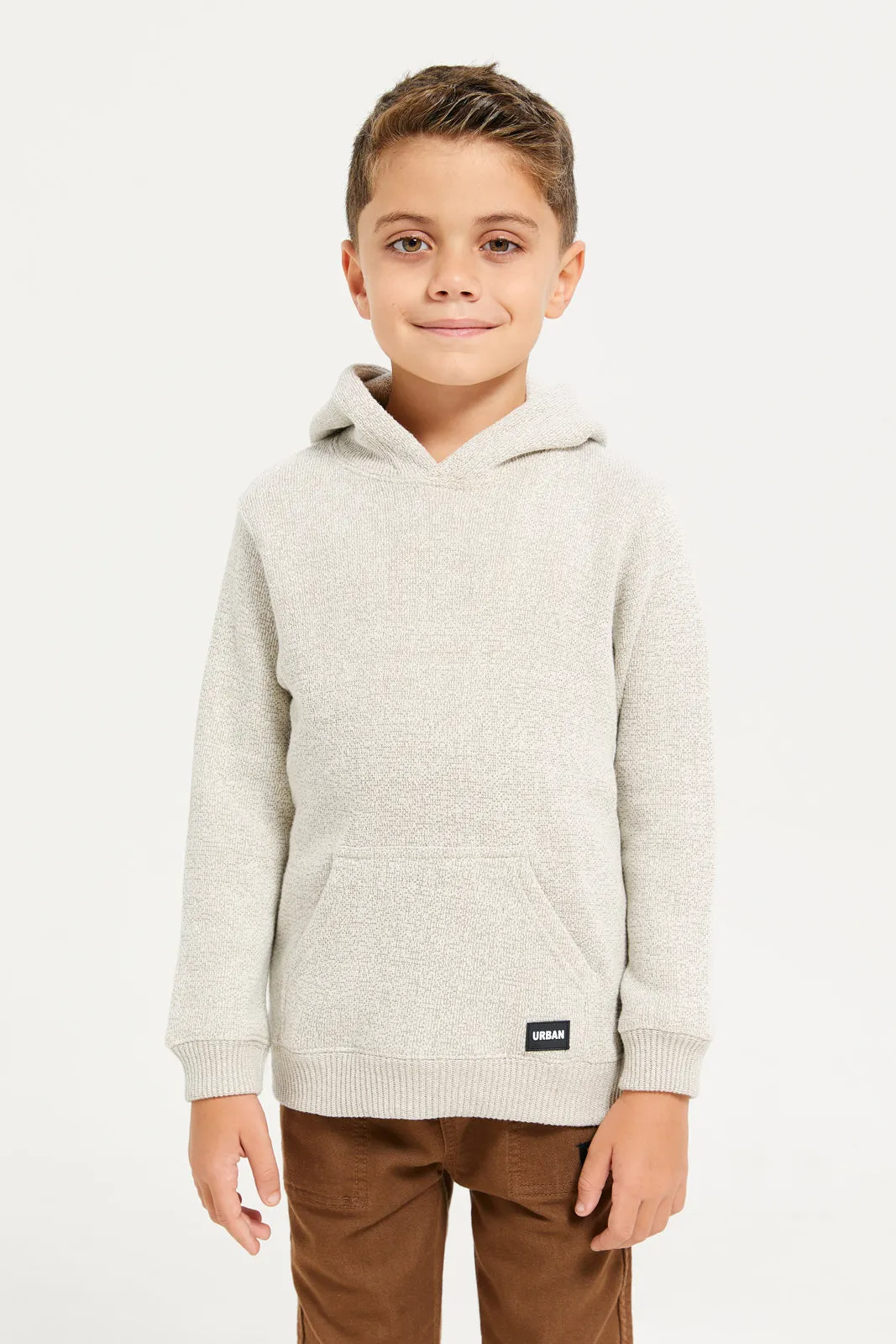 Boys Beige Snow Look Hooded Pullover sold by Redtag
