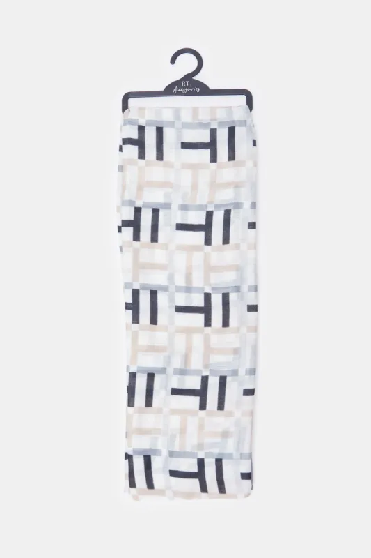 Women White Printed Scarf sold by Redtag