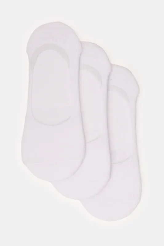 Women White Invisible Socks Set (3 Pairs) sold by Redtag
