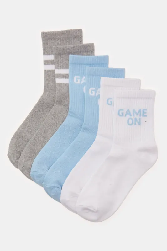 Women Assorted Crew Length Socks Set (3 Pairs) sold by Redtag