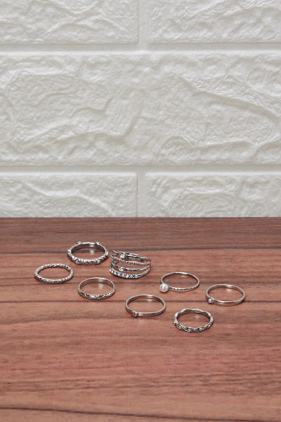Women Silver Embellished Ring Set (8 Piece) sold by Redtag product image thumbnail 2