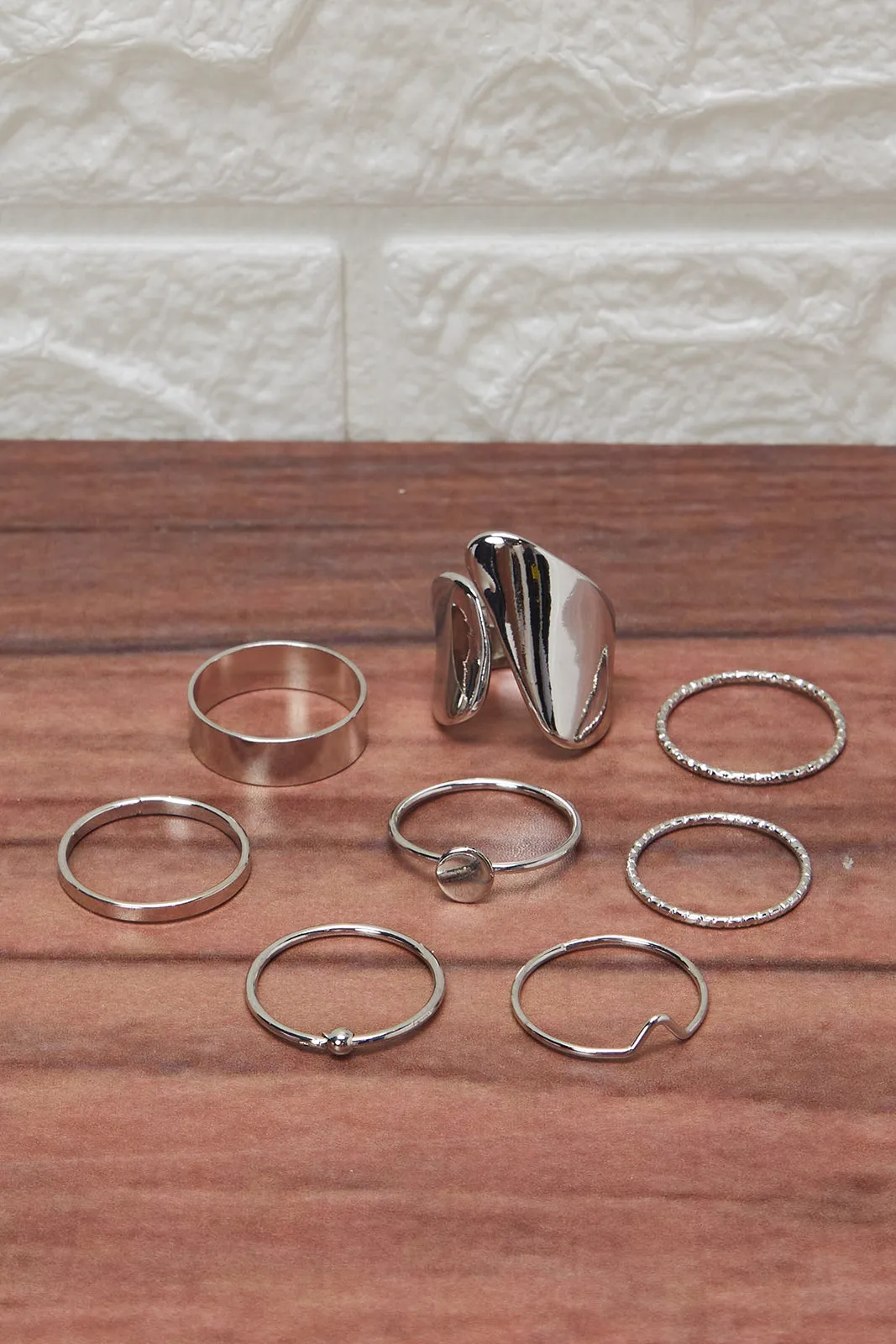 Women Silver Embellished Ring Set (8 Piece) sold by Redtag product image thumbnail 3