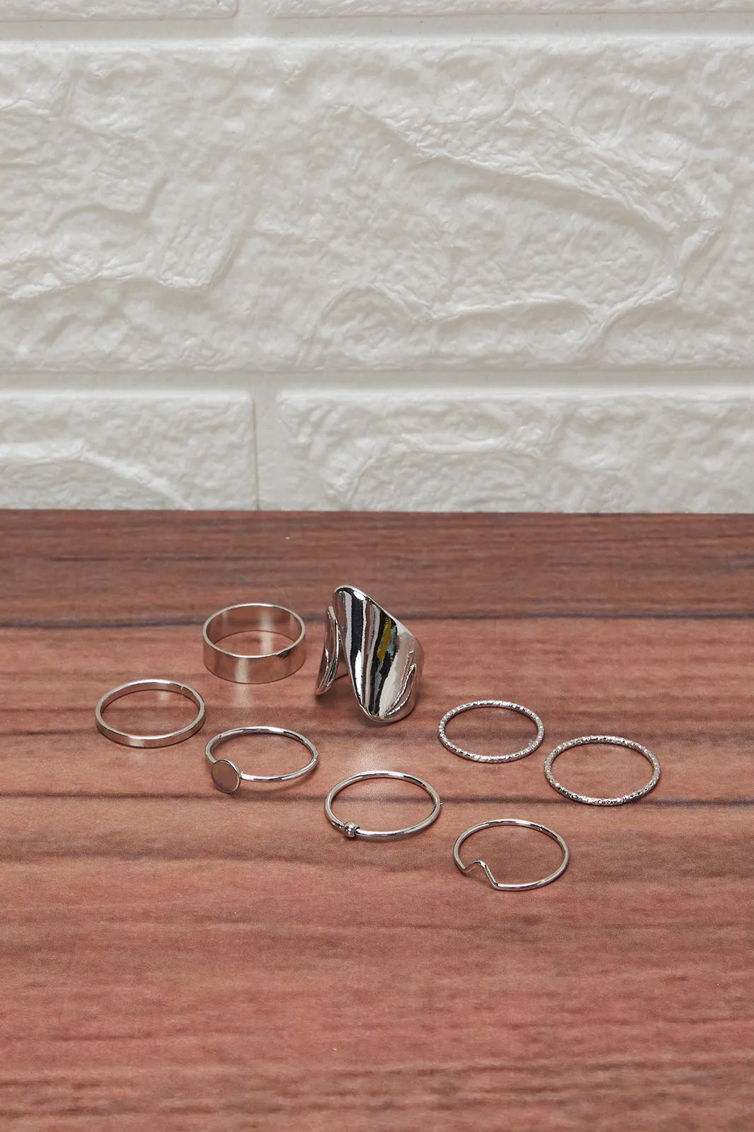 Women Silver Embellished Ring Set (8 Piece) sold by Redtag product image thumbnail 2