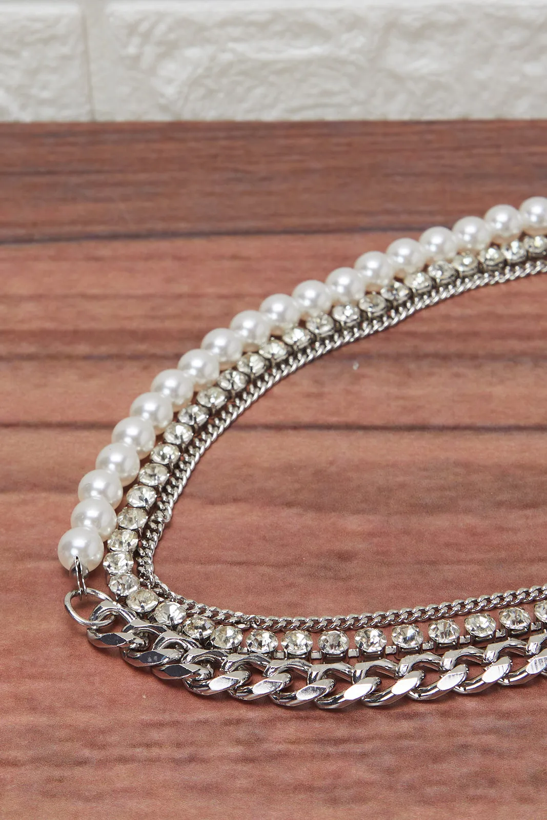 Women Silver Pearls Necklace sold by Redtag product image thumbnail 2