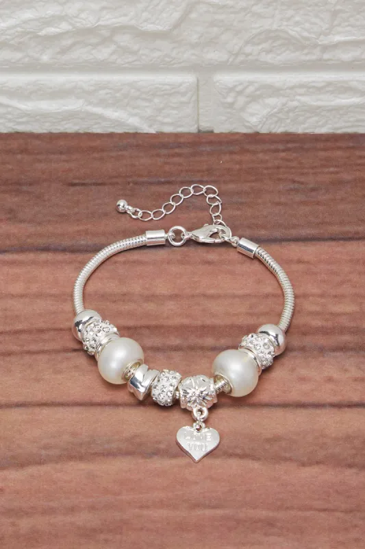 Women Silver Bracelet With Charm made by Redtag