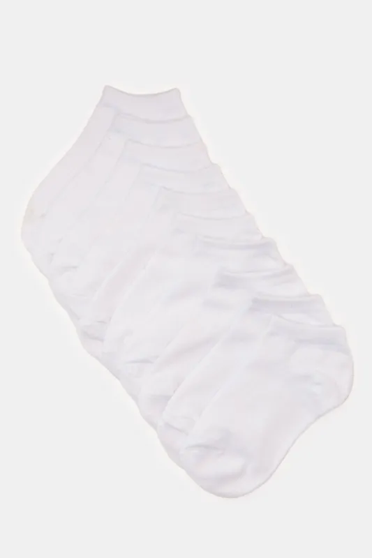 Senior Boys White Ankle Length Socks Set (5 Pairs) sold by Redtag