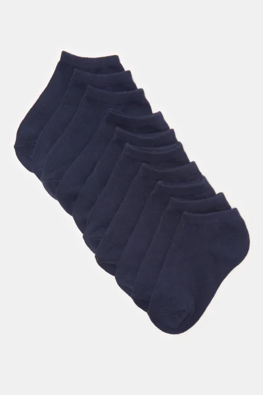 Senior Boys Navy Ankle Length Socks Set (5 Pairs) sold by Redtag