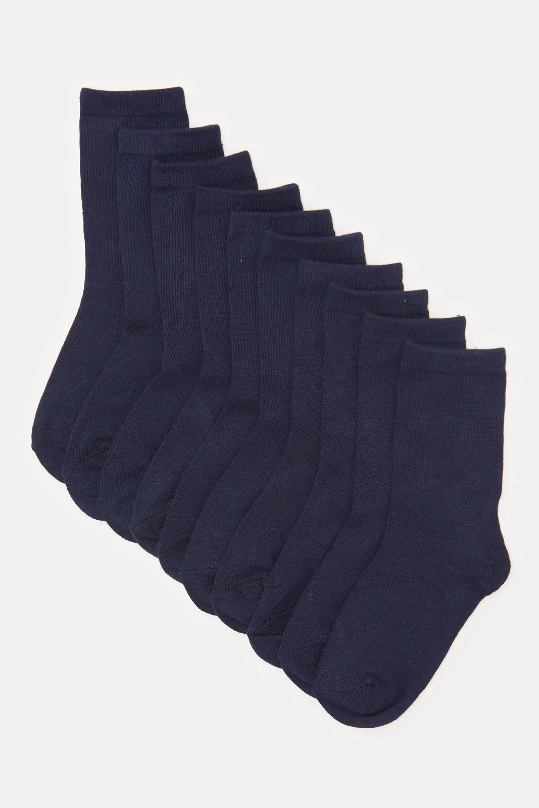 Senior Boys Navy Crew Length Socks Set (5 Pairs) sold by Redtag