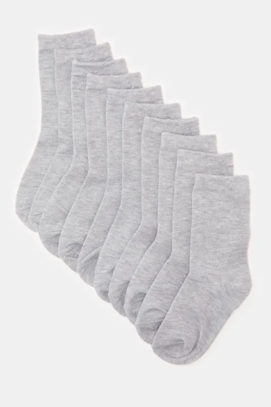 Senior Boys Grey Crew Length Socks Set (5 Pairs) sold by Redtag