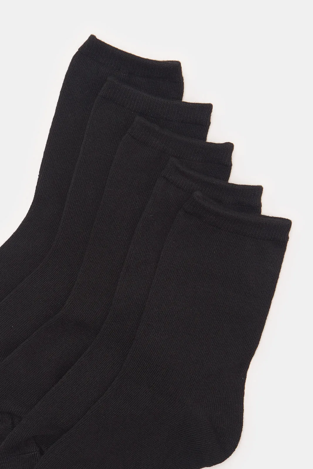 Boys Black Crew Length Socks Set (5 Pairs) sold by Redtag product image thumbnail 3