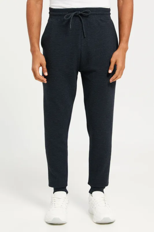 Men Charcoal Ribbed Jogger Pants sold by Redtag
