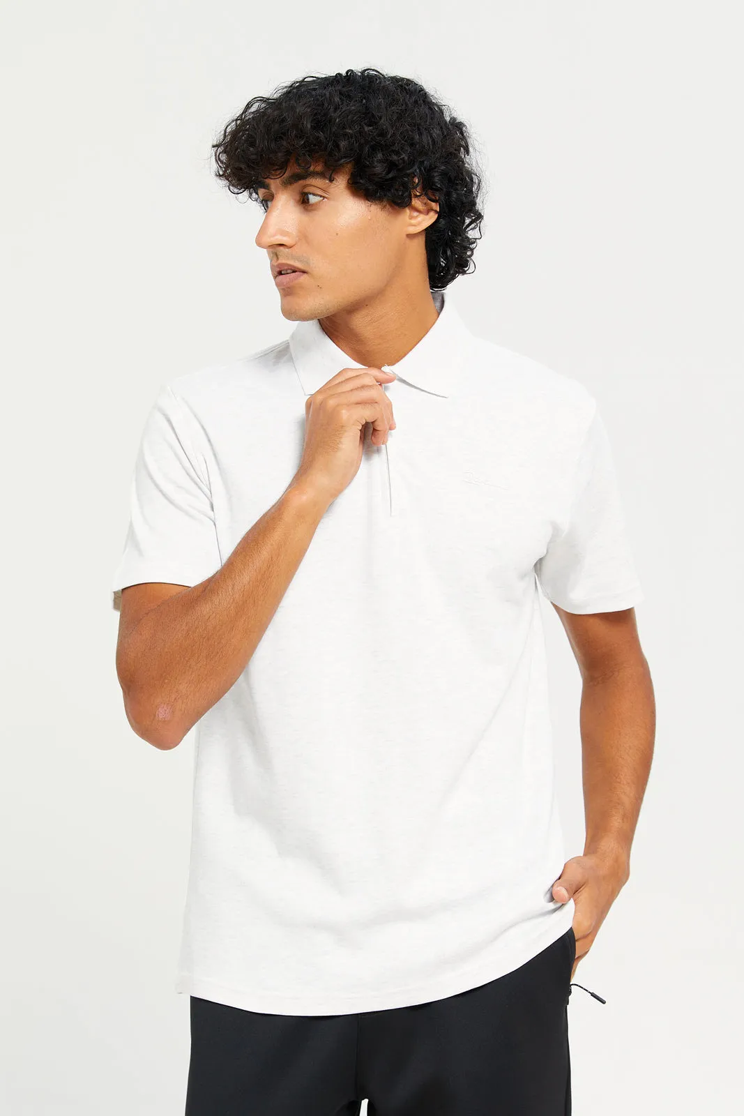 Men Ecru Placememt Print Polo Shirt sold by Redtag