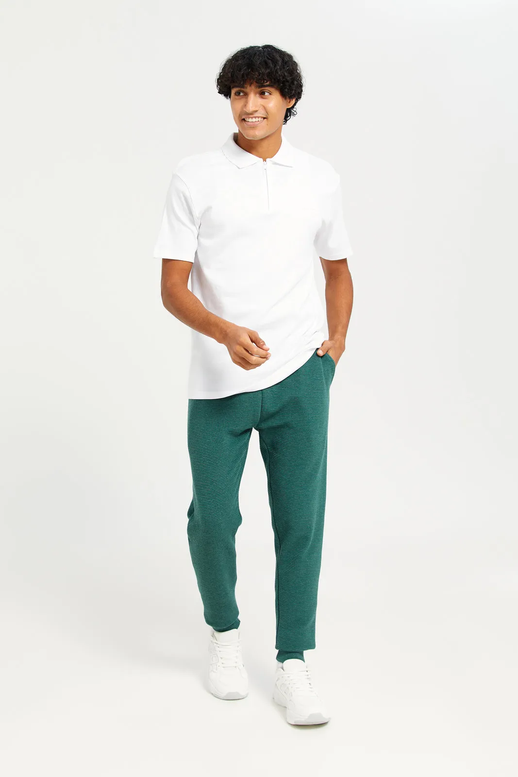 Men White Placement Print Polo Shirt sold by Redtag product image thumbnail 2