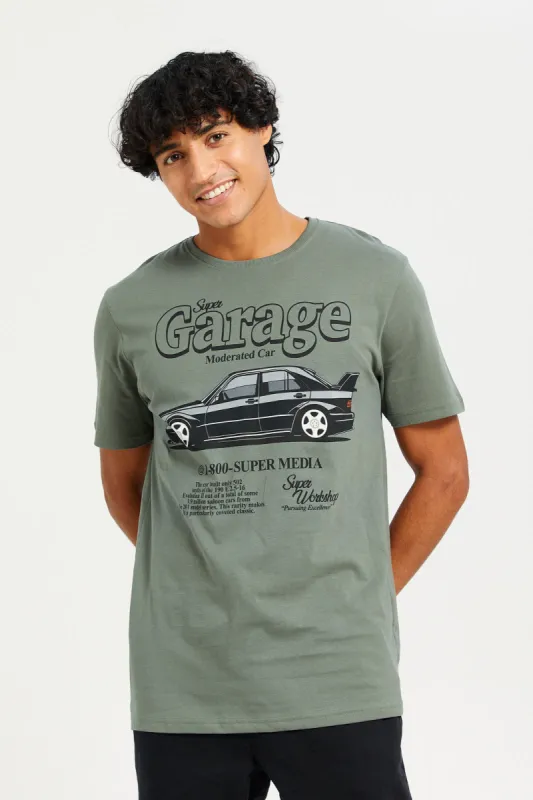 Men Green Printed T-Shirt sold by Redtag