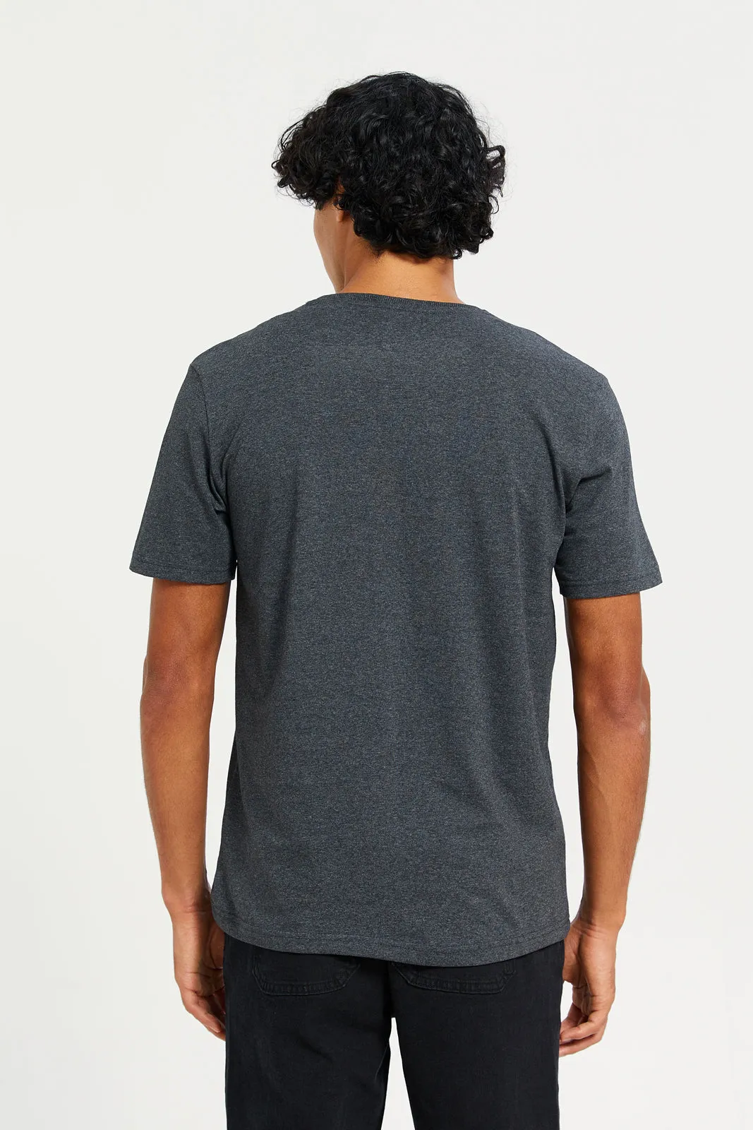 Men Charcoal Printed T-Shirt sold by Redtag product image thumbnail 3