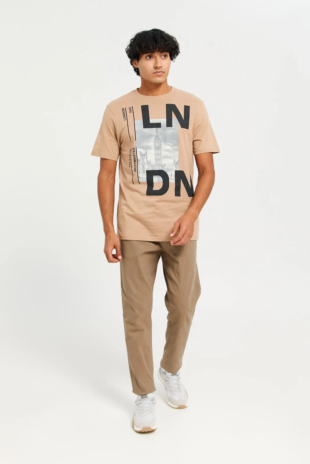 Men Brown Printed T-Shirt sold by Redtag product image thumbnail 2