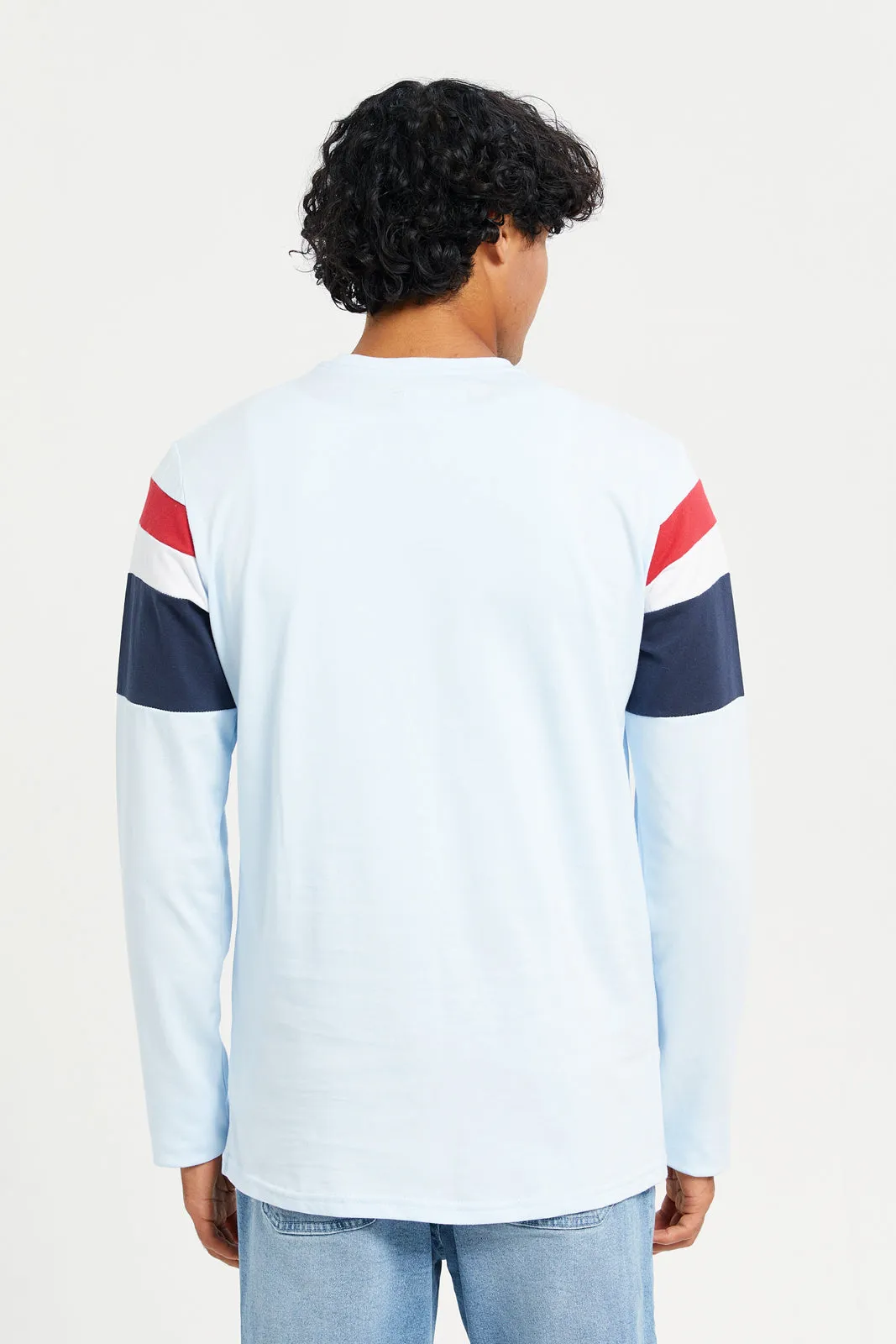 Men Blue Striped T-Shirt sold by Redtag product image thumbnail 3