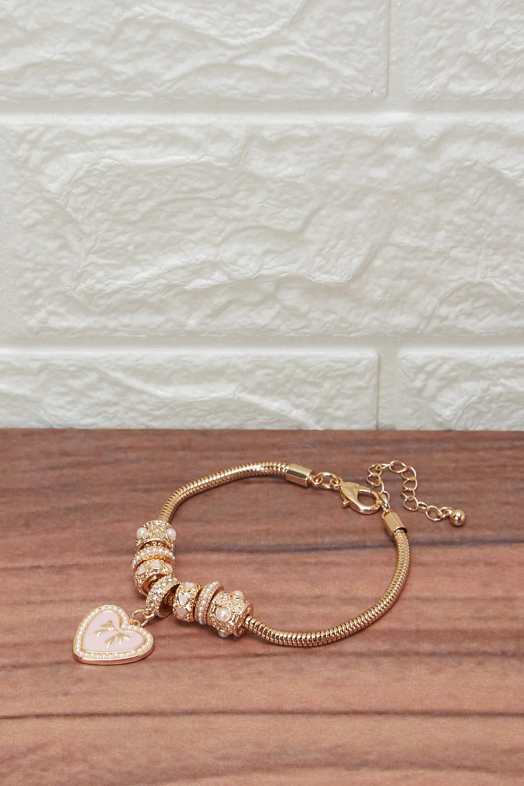 Women Gold Bracelet With Heart Charm sold by Redtag product image thumbnail 2