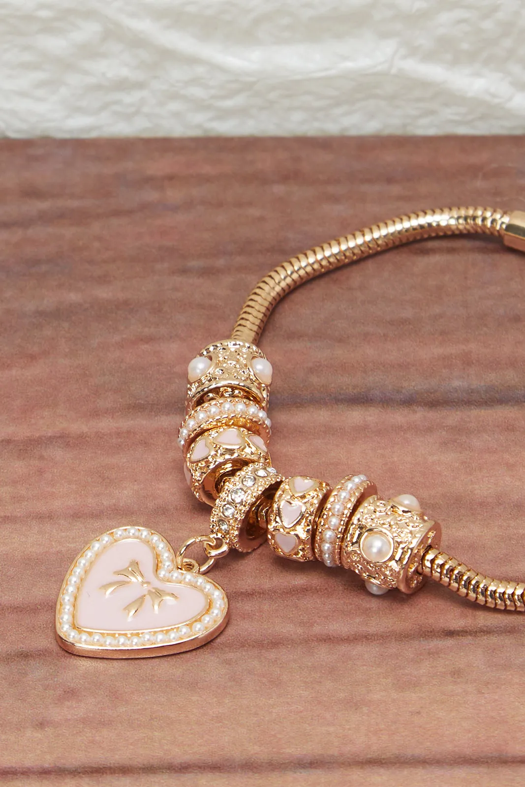 Women Gold Bracelet With Heart Charm sold by Redtag product image thumbnail 3