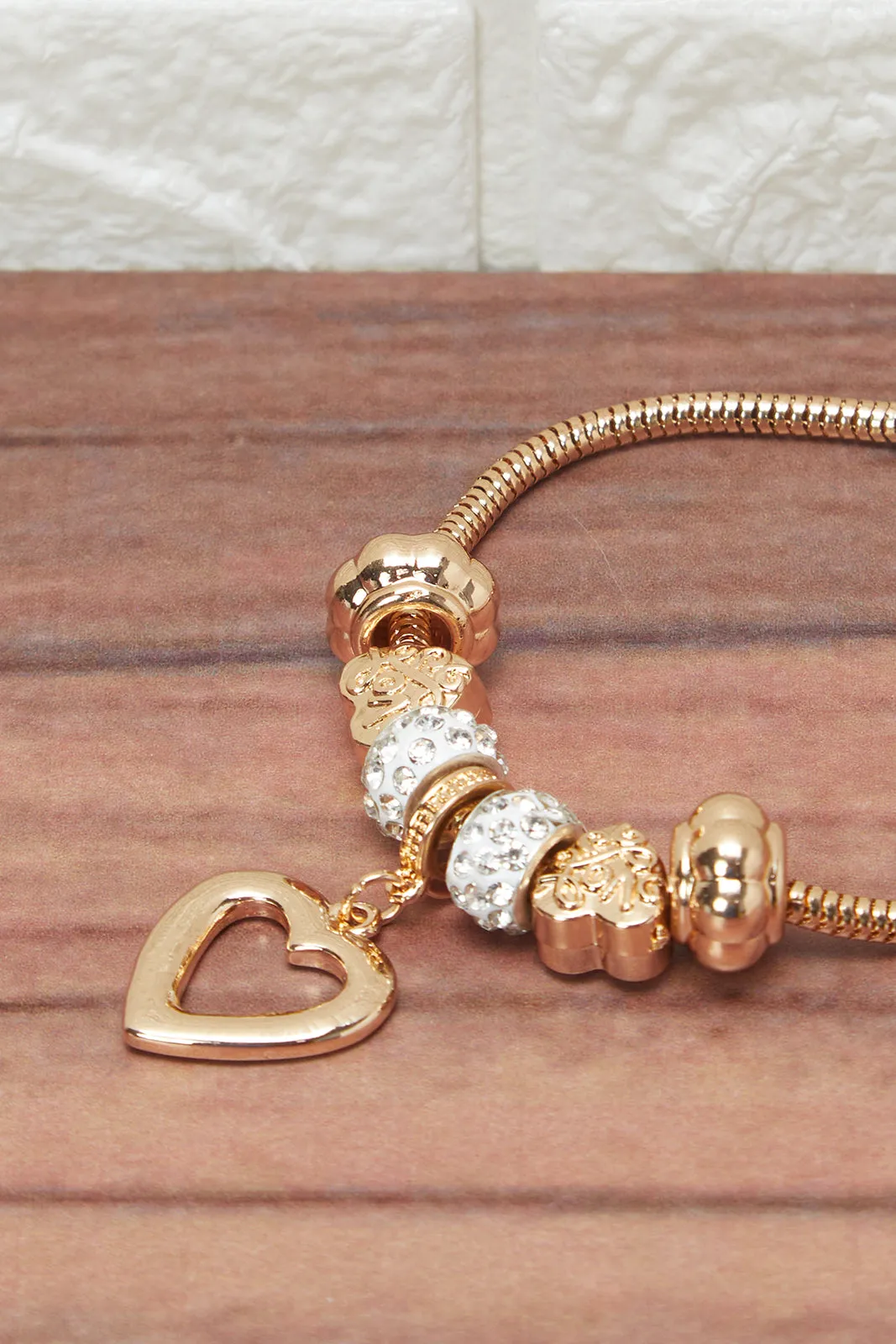Women Gold Bracelet With Heart Charm sold by Redtag product image thumbnail 3