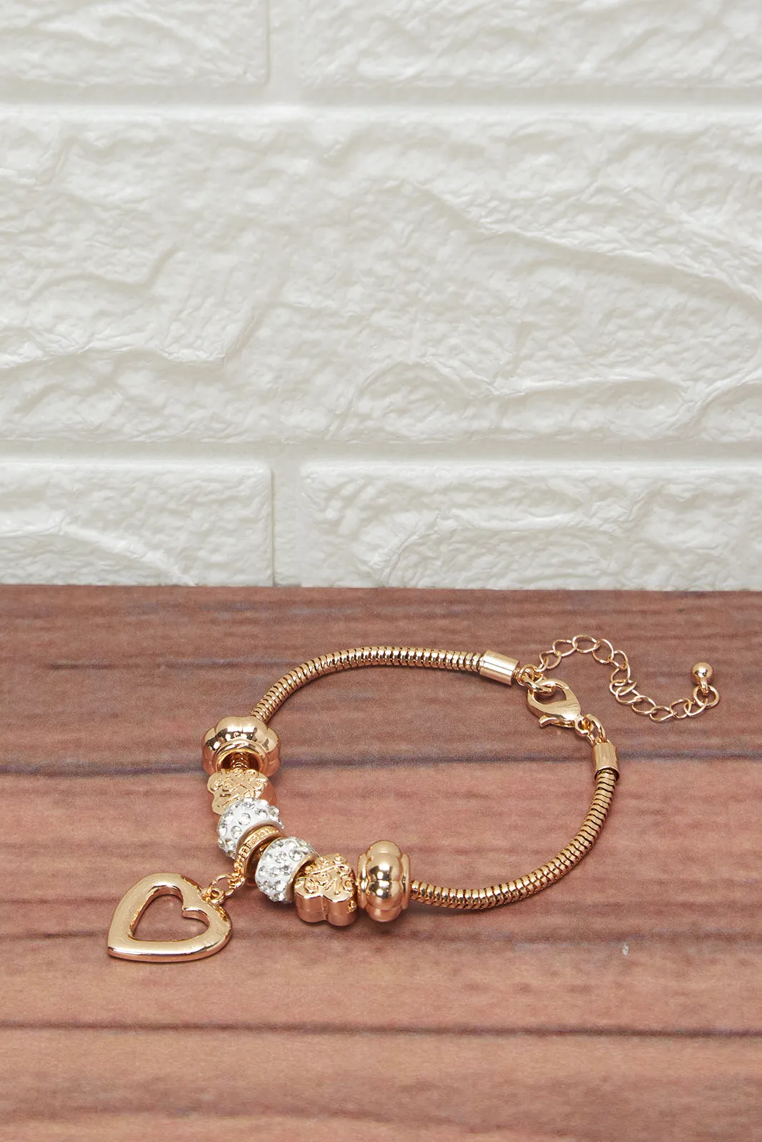 Women Gold Bracelet With Heart Charm sold by Redtag product image thumbnail 2