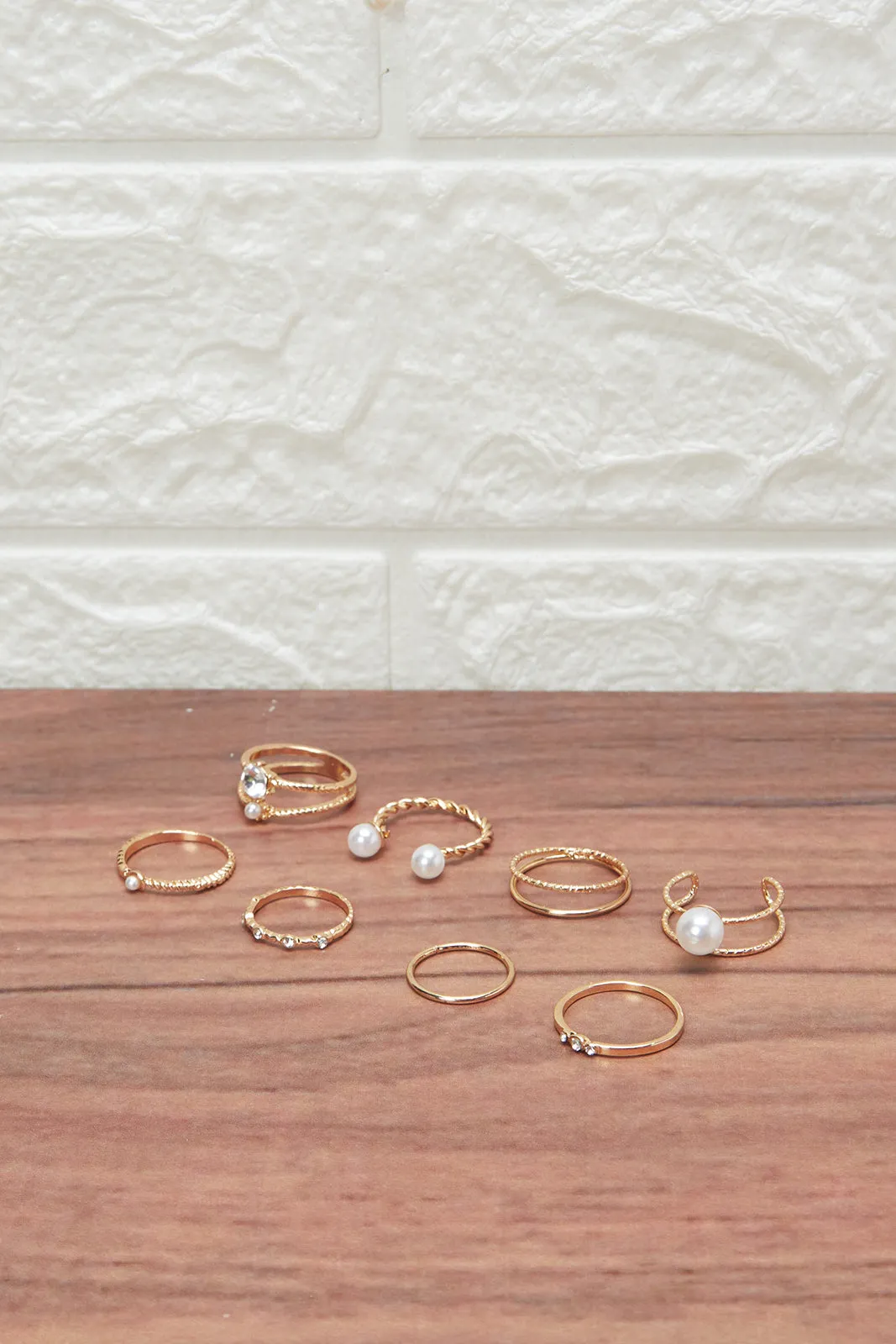 Women Gold Embellished Ring Set (8 Piece) sold by Redtag product image thumbnail 2