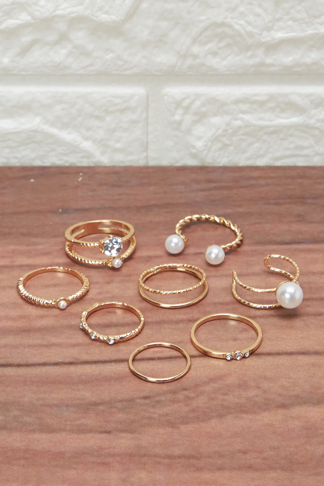 Women Gold Embellished Ring Set (8 Piece) sold by Redtag product image thumbnail 3
