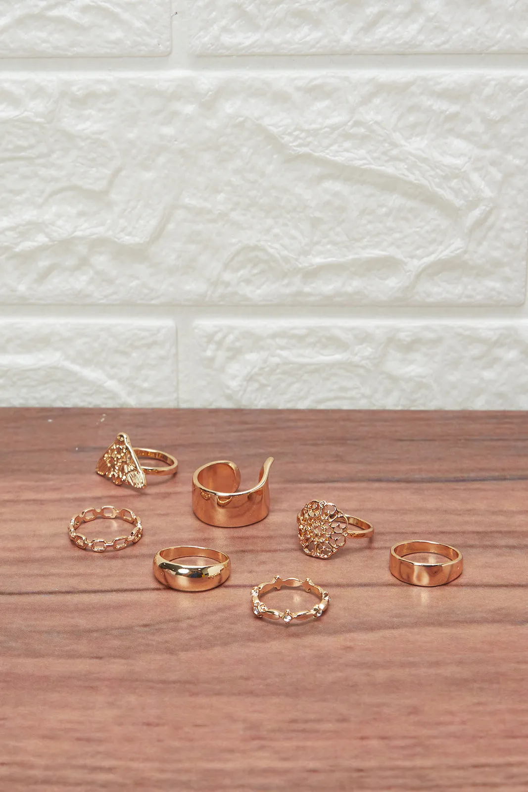 Women Gold Embellished Ring Set (7 Piece) sold by Redtag product image thumbnail 2