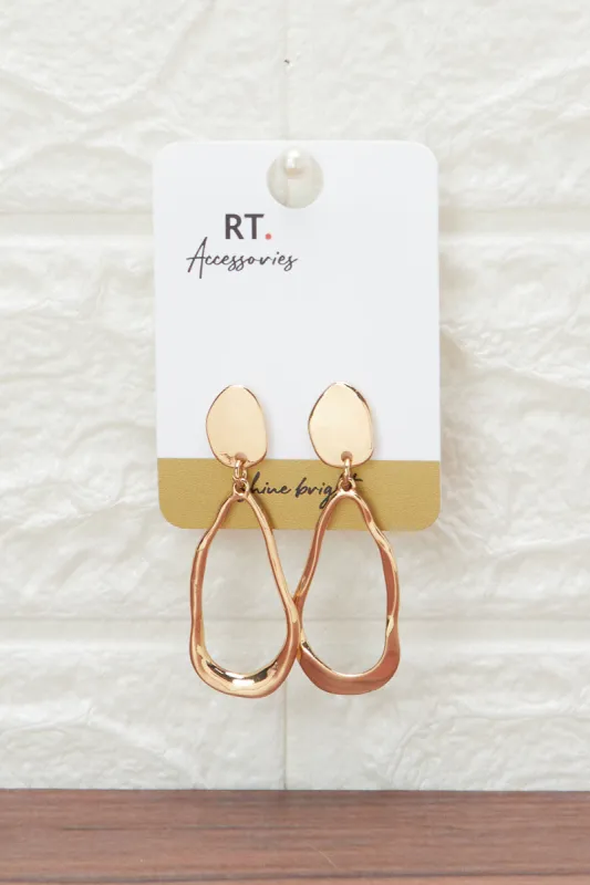 Women Gold Round Earrings sold by Redtag