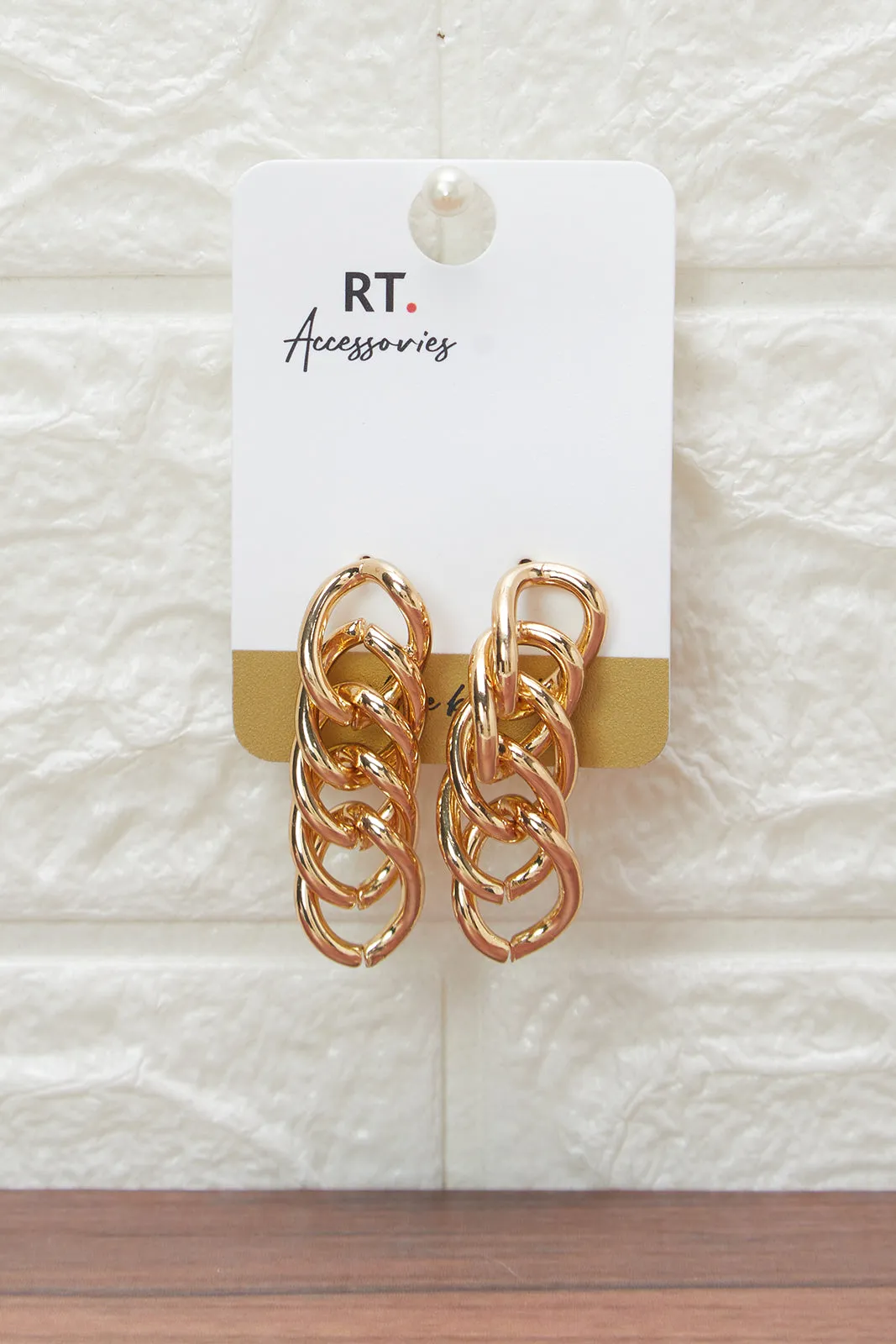 Women Gold Round Earrings sold by Redtag