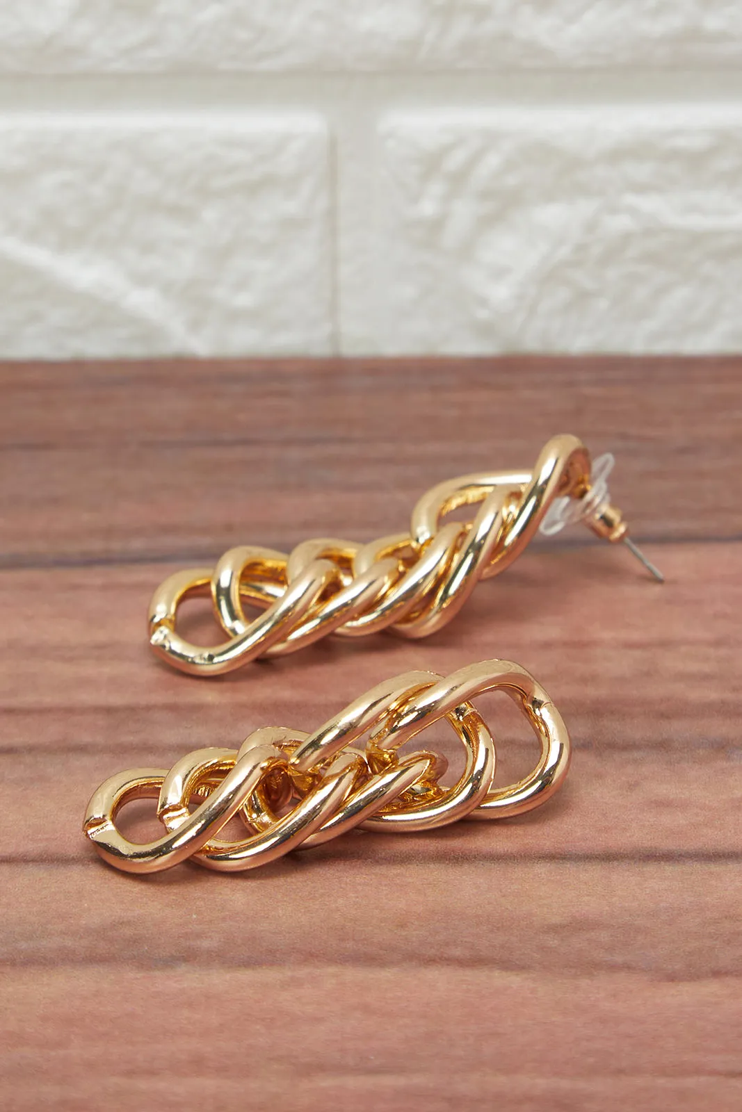 Women Gold Round Earrings sold by Redtag product image thumbnail 2