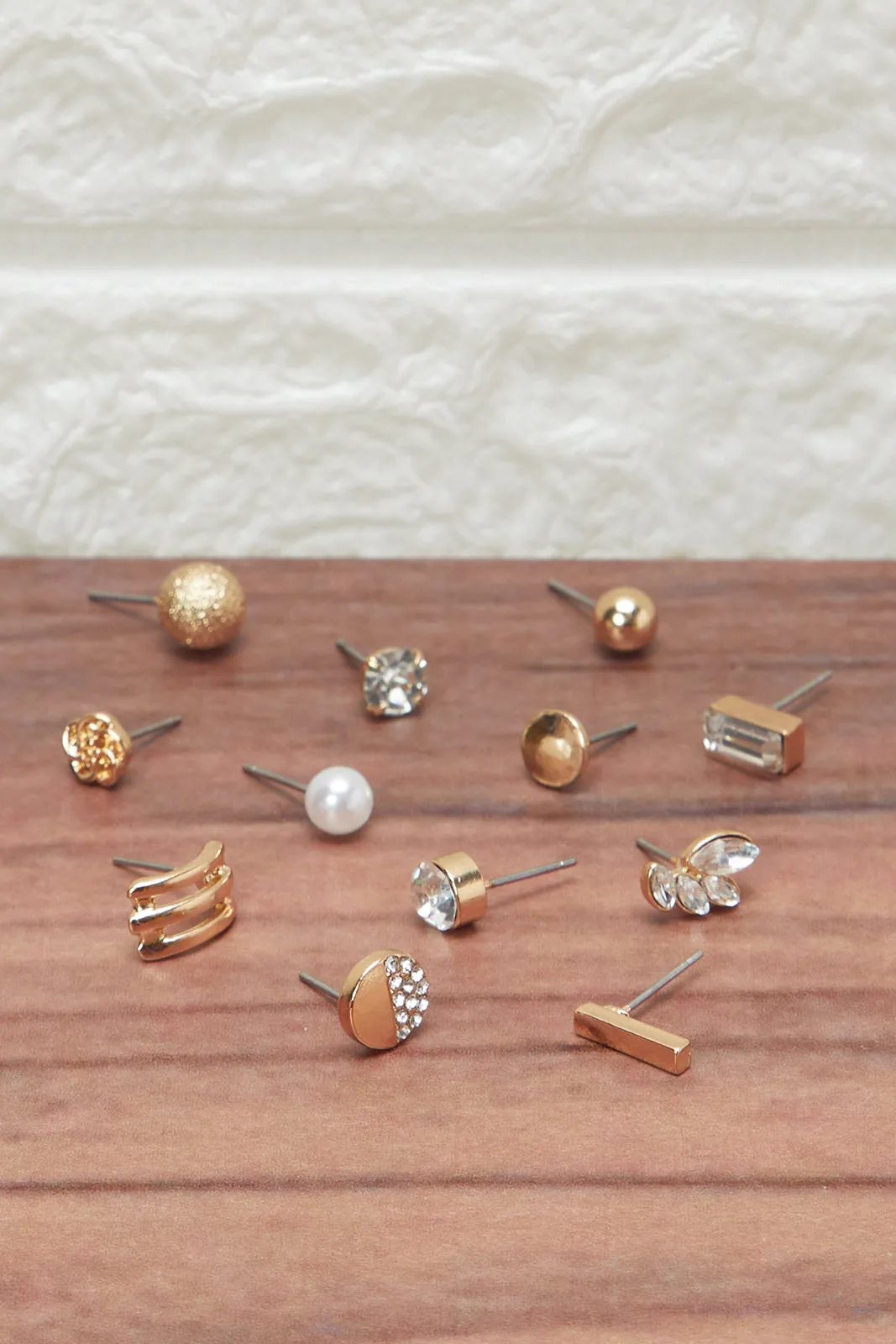 Women Gold Embellished Earring Set (12 Pairs) sold by Redtag product image thumbnail 2