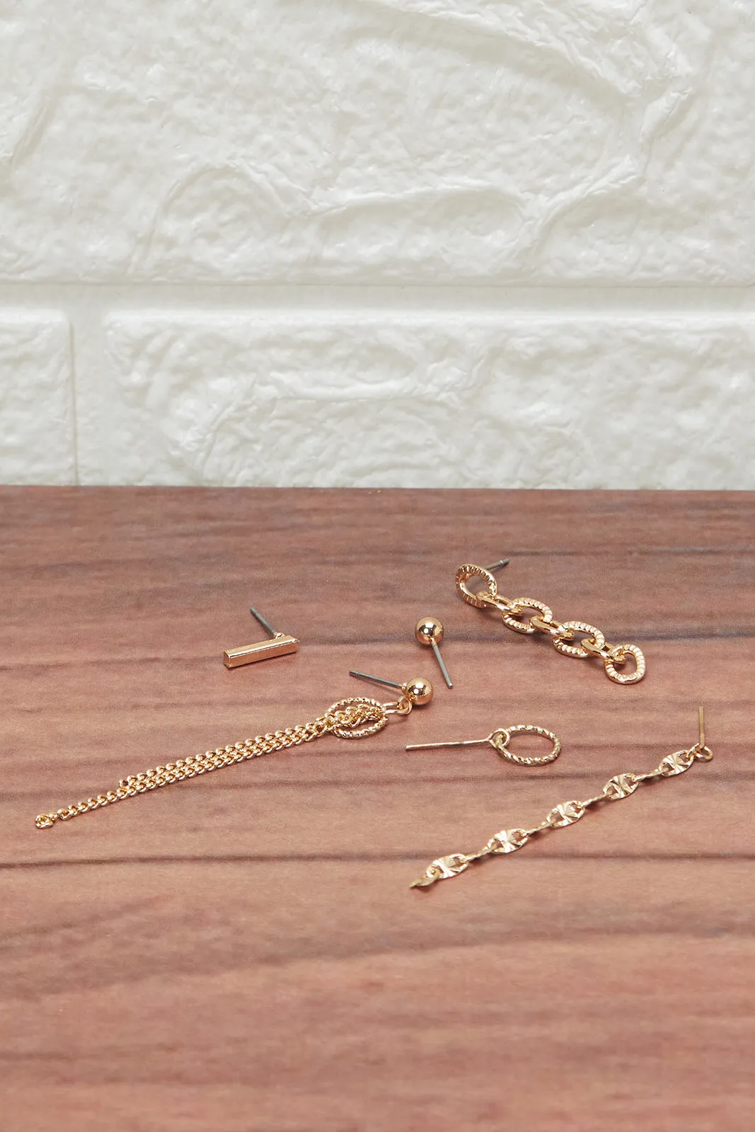 Women Gold Embellished Earring Set (6 Pairs) sold by Redtag product image thumbnail 2