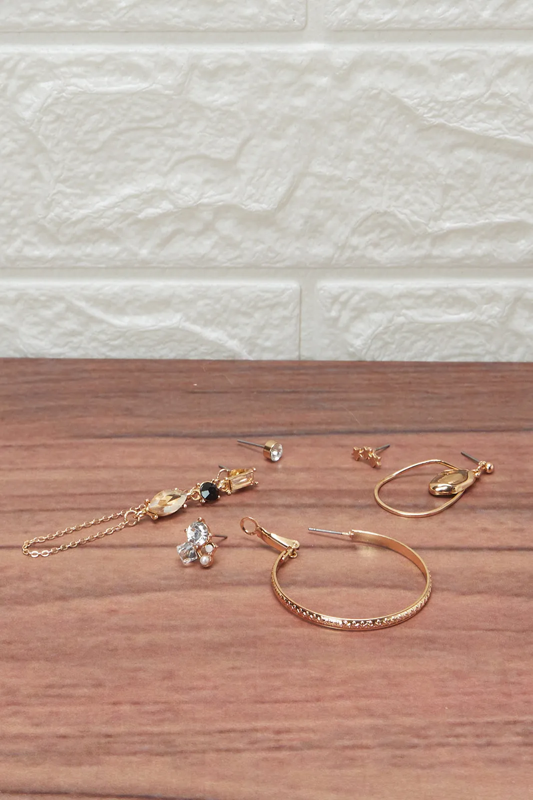 Women Gold Embellished Earring Set (6 Pairs) sold by Redtag product image thumbnail 2