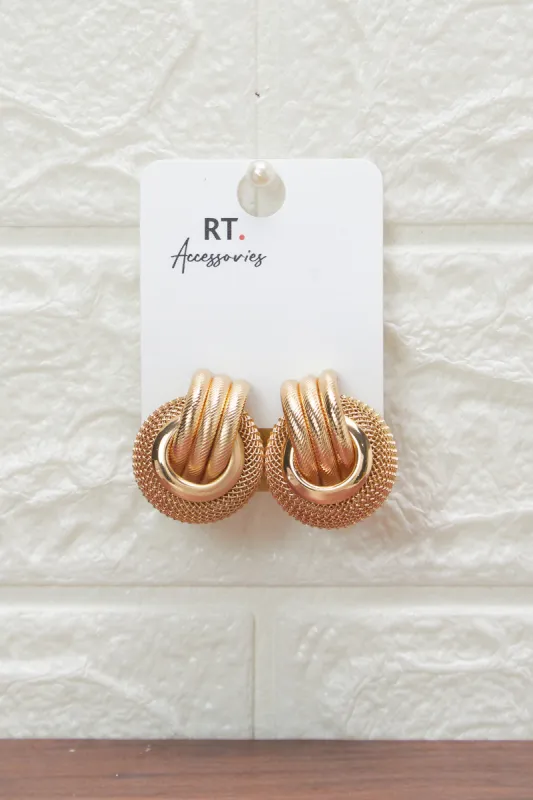 Women Gold Circular Earrings sold by Redtag