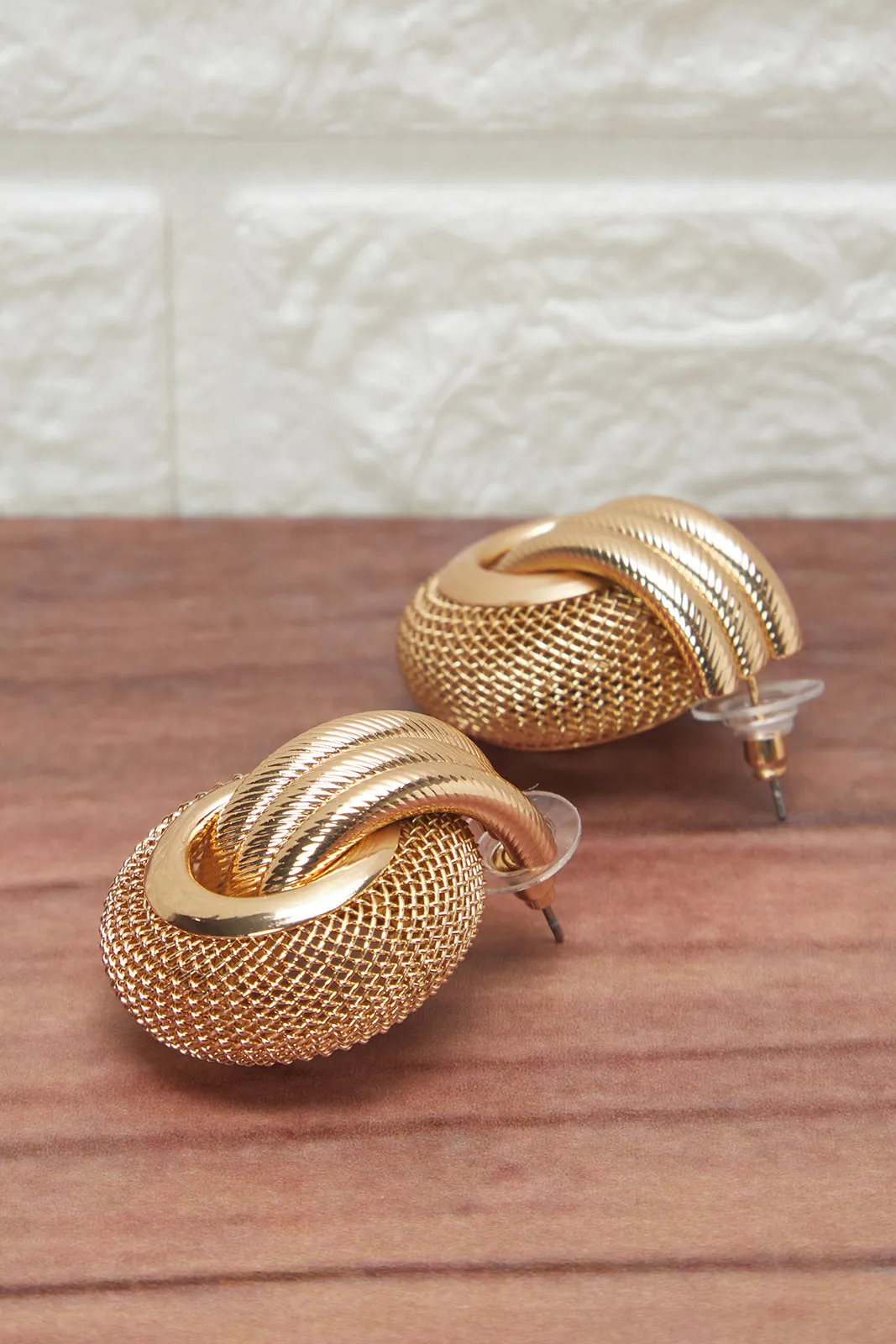 Women Gold Circular Earrings sold by Redtag product image thumbnail 2