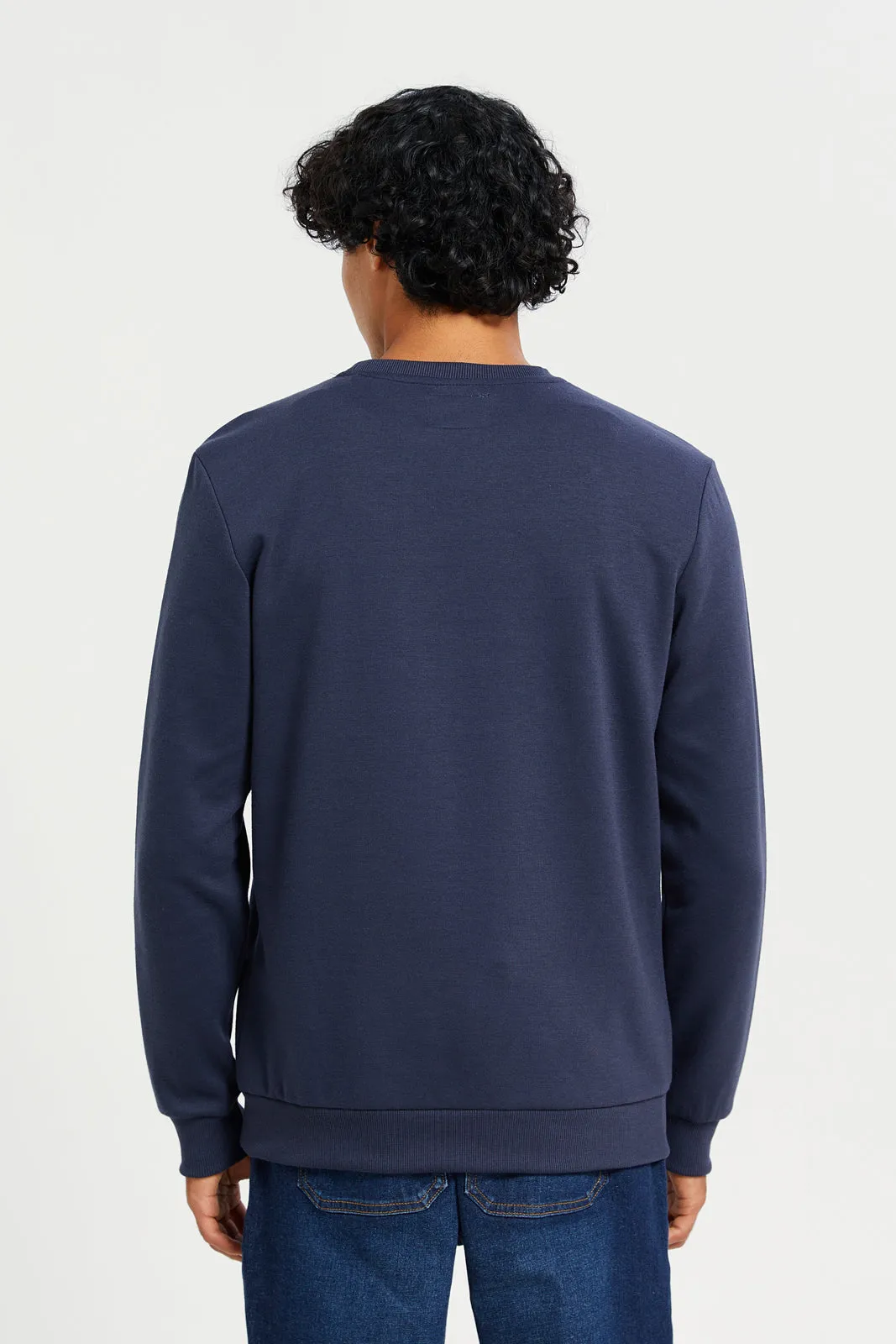Men Navy Printed Sweatshirt sold by Redtag product image thumbnail 3
