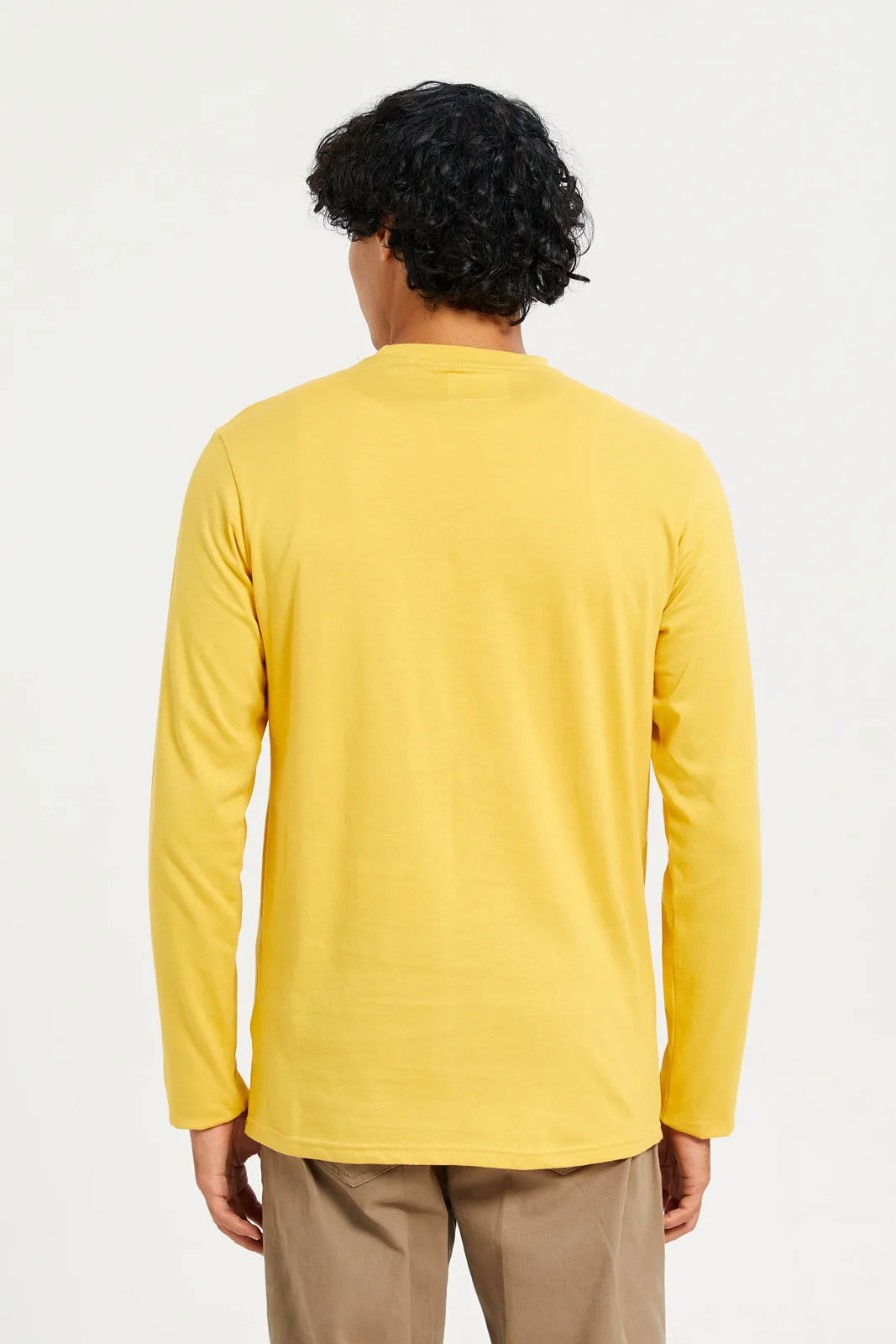 Men Mustered Long Sleeve Printed T-shirt sold by Redtag product image thumbnail 3