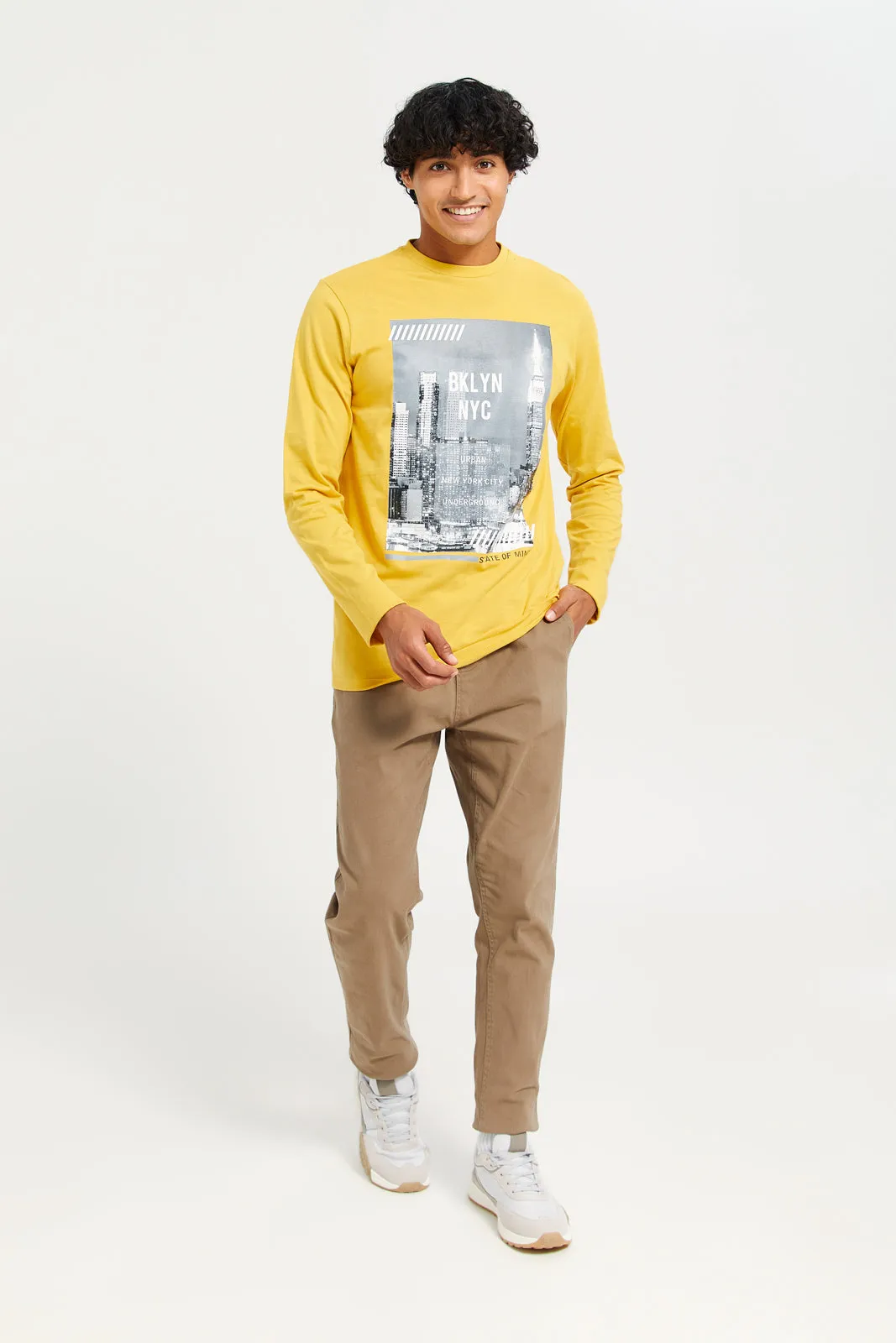 Men Mustered Long Sleeve Printed T-shirt sold by Redtag product image thumbnail 2