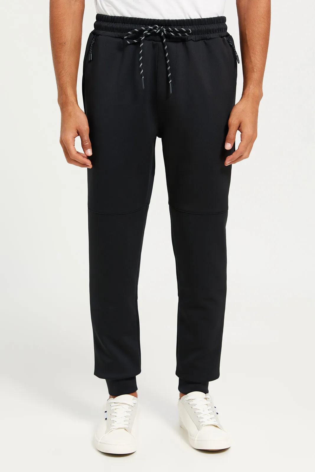 Men Black Jogger Pants With Zip Pockets sold by Redtag