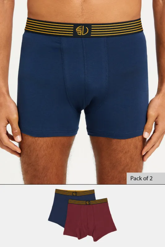 Men Navy And Burgundy Plain Hipster Set (Pack Of 2) sold by Redtag